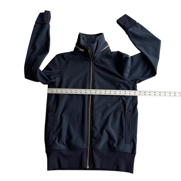 Lululemon Lab Stand Up Collar Zip Away Hood Navy Track Jacket sz 6 - Picture 7 of 9
